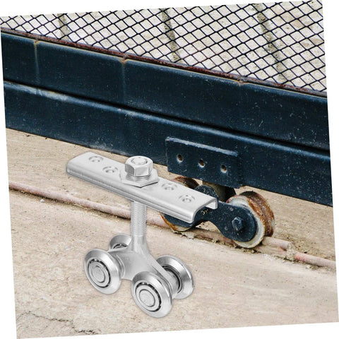 Heavy Duty Sliding Barn Door Roller Kit With Beefy Gate Rollers And Steel Track for smooth quiet and durable door movement