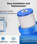 5 Micron Whole House Sediment And Carbon Water Filter Replacement Cartridge 10x4.5 Inch for GE And Culligan Systems