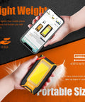 Two Pack Rechargeable LED Work Light With Magnetic COB Portable 40W 1500 Lumens demonstrating lightweight and portable size