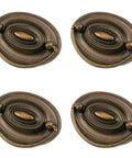 4 Pcs Antique Brass Bail Drawer Pulls Oval Drop Swing Handles For Dresser And Cabinet, Zinc Alloy Hardware with European Style
