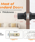 Keyless Entry Door Knob With Keypad, Anti Slip Handle, Auto Lock, shown with fit for standard door thickness