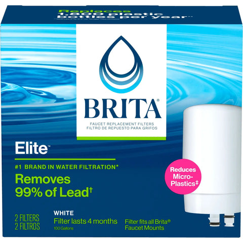 On Tap Faucet Filter Replacements 2 Pack For Fresh Tasting Water Right From Your Tap, BPA Free, box packaging