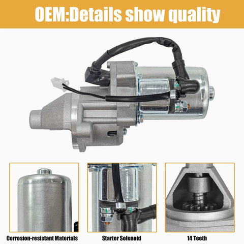12V CCW Starter Motor with 2 wire plug for Predator 7000 8750W Generac GP6500 GP7500 GP8000E Westinghouse WGen6000 WGen7500 WGen9500