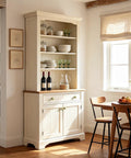Rock Solid Brushed Gold Cabinet Knobs for Kitchen Drawers and Furniture, 1-1/4 Inch Round Hardware on a white cabinet.