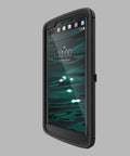 Heavy Duty Case For LG V10 Delivering Totally Bombproof Impact Defense With Built In Screen Guard in black, showing front view.