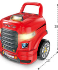 Big Truck Engine Toy For Kids Aged 3 To 8 With Take Apart Mechanic Repair Set showing front view and dimensions