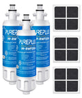 3 Pack Replacement Water And Air Filter Set For LG LT700P ADQ36006101 02 And Kenmore Elite 9690 combo with filters displayed