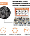 Electric Motor Carbon Brush Set For Power Tools Maintenance And Repair 72 Piece Pack In 12 Sizes with graphite illustration