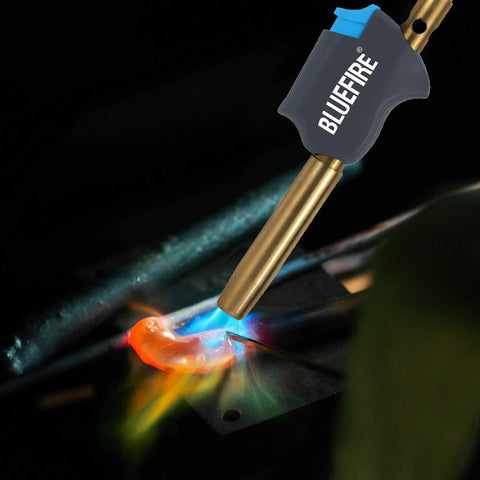 Self Igniting 3Ft Hose Gas Welding Torch With Swirl Flame Brass Burn Tube Handy Hanging Clip Compatible With MAPP MAP Pro Propane The Go To Tool For Metalwork Fans And Quick Clean Starts in use