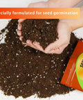 Hands holding Seed Starting Soil Mix 1qt Ready To Use For Seedlings, great for vegetables, flowers, houseplants and bonsai.