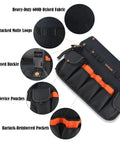 5 Gallon Bucket Tool Organizer With 47 Pockets Heavy Duty 1680D Ballistic Fabric Bucket Bag Holder details and fabric features
