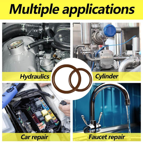 Viton O Ring Assortment Kit, 386 Pieces, 30 Metric Sizes, 75A Durometer, Oil And Chemical Resistant, Heavy Duty O Rings for repairs