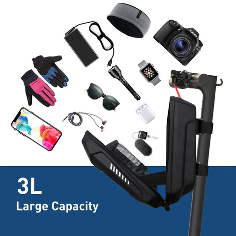 Waterproof Handlebar Bag For Electric Scooters Bikes And Motorcycles With 3L Large Capacity Built For Everyday Rides And Tough As Nails Durability Fits Hiboy S2 S2 Pro S2 MAX S2R Plus And Other Popular Models