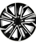 16 Inch Hubcaps Set Of 4 For Steel Wheels OEM Replacement Snap On Wheel Covers Durable ABS Black And Silver 10 Spoke Design