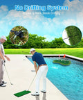 Floating Golf Green For Pool And Lake With Dual Cup Design Chipping Mat Ball Retriever And Anti Drift Ropes Stable EVA Base