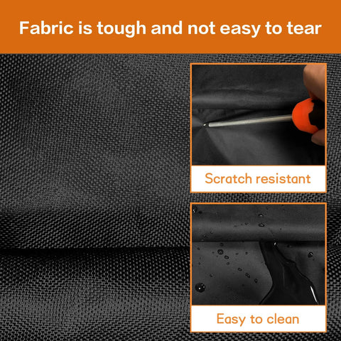 Forklift Cover, 600D black fabric; waterproof all-weather protection with zipper door, reflective strips and organizer bag