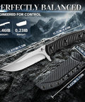 Fixed Blade Knife With Sheath For Outdoor Use Fire Forged High Carbon Steel Razor Sharp Edge on rocky terrain