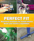 Cat 1 Draw Pin For 3 Point Hitch Tractors, Five And A Half Inch, Three Pack, installed on various tractors, showing secure fit