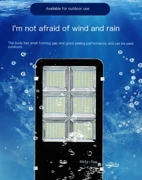 Built Different Solar Led Flood Light Featuring Dusk To Dawn Sensor And IP65 Weatherproof Housing in water, showcasing outdoor durability.
