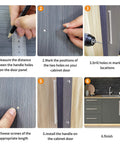 Step-by-step installation of Solid Square Bar Cabinet Handle In Matte Brushed Nickel 6 Inch Center To Center 152 Mm 6 Pack