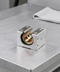 Top Rated Joinpaya 2pcs Br20uu Linear Bearing Blocks With Oilless Graphite Bronze Bushings For Smooth Sbr20 Supported Slider Rail Carriage CNC Router Engraving Machine Upfits And Repairs on metal surface.