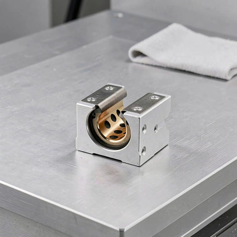Top Rated Joinpaya 2pcs Br20uu Linear Bearing Blocks With Oilless Graphite Bronze Bushings For Smooth Sbr20 Supported Slider Rail Carriage CNC Router Engraving Machine Upfits And Repairs on metal surface.