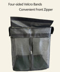 Mesh Slatwall Storage Baskets With Zipper Collapsible Hanging Organizer Set Heavy Duty Metal Frame 2 Pack For Garage And Workshop Easy Access Caddies with front zipper and Velcro bands.