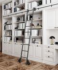 Heavy Duty Steel Sliding Library Ladder Hardware Kit Brings Built Tough Track And Smooth Floor Casters To Barn Doors by bookshelves.