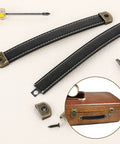 Two Leather Drawer Pulls With Mounting Screws Included For Drawers Cabinets Luggage Trunks And Suitcases Modern Leather Handles
