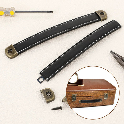 Two Leather Drawer Pulls With Mounting Screws Included For Drawers Cabinets Luggage Trunks And Suitcases Modern Leather Handles