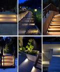 Motion Sensor Solar Waterproof LED Lights For Outdoor Stairs And Pathways Easy Install No Fuss Yard Garden Step Lighting
