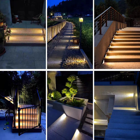 Motion Sensor Solar Waterproof LED Lights For Outdoor Stairs And Pathways Easy Install No Fuss Yard Garden Step Lighting