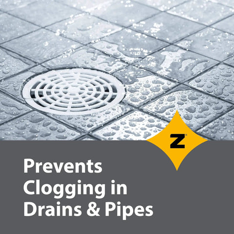 Shower drain with wet tiles, illustrating Pro Grade Multisurface Probiotic Enzyme Cleaner For Pet Stains And Odors, Drain Cleaner Power.