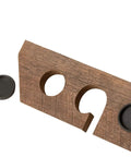 Close-up of Hang It Up Dope 11 Rod Fishing Rod Rack Wall Or Ceiling Mount Organizer With Distressed Wood Finish showing rod slots.