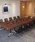 Hassle Free Adjustable Flip Up Folding Desk With Smooth Rollin Casters For Home Office Setup Or Quick Training Sessions in a conference room.
