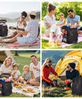Insulated Cooler Backpack For 40 To 50 Cans Leakproof Lunch Tote displayed with picnics, camping, and outdoor settings
