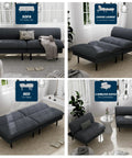 70 Inch Futon Sofa Bed With Adjustable Backrest 4 In 1 Convertible Couch Sleeper Transforms From Sofa To Recliner To Chaise