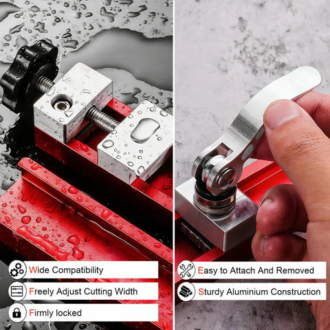 Circular Saw Guide Rail For Woodworking Adjustable Aluminum Base Rock Solid No Wobble 11.81 Inch Base with locking mechanisms