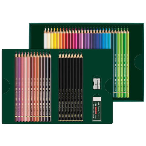 Polychromos Colored Pencils And Pitt Graphite Matte Gift Set 50 Piece Artist Pencils For Sketching And Drawing With Accessories