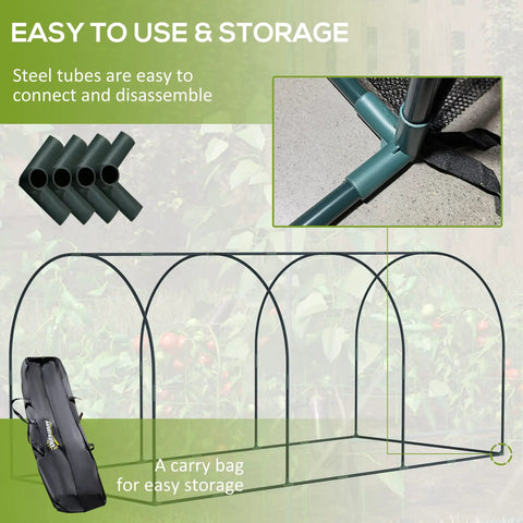 9x4 Ft Crop Cage Plant Protection Tent With Three Zippered Doors, Steel Frame, Ground Stakes, And Storage Bag For Garden Yard And Lawn, Bird Proof Protection From Pests And Critters