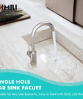 Bar Sink Faucet Single Hole Brushed Nickel Modern Wet Look For Small Kitchen Farmhouse RV Camper Outdoor Utility Bathroom