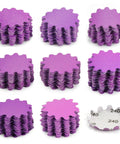 Heavy Duty Flex Edge Sanding Discs With Kickass 80 To 800 Grit Range, stacked purple discs for wood and metal projects.