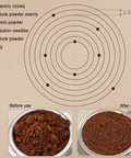 Big Time 58mm Espresso Accessories Kit Featuring Slick Stirrer Distribution Tool And Spring Loaded Distributor Leveler With Magnetic Fixation; shows powder distribution technique before and after use.