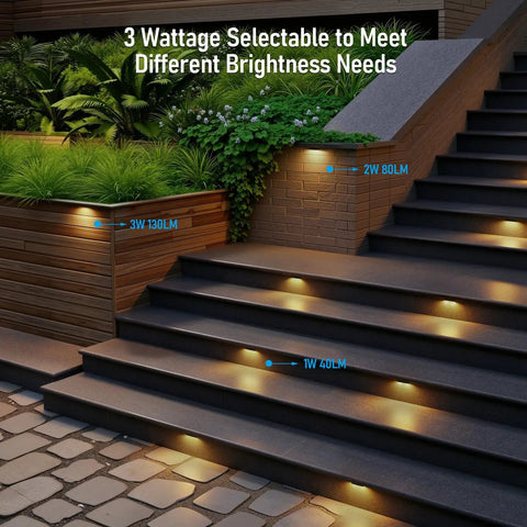 Lit 4 Inch LED Hardscape Lights for Retaining Walls and Gardens, Low Voltage 12-24V AC/DC Paver Lighting, Dimmable 1W 2W 3W, Soft White 2700K, ETL Certified Outdoor Step Lights, 4 Pack