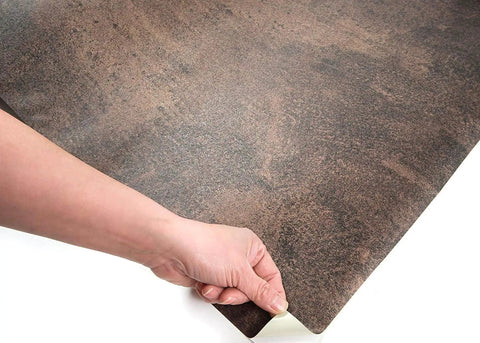 Close-up of Rust Faux Metal Peel and Stick Architectural Film Self Adhesive Vinyl Wallpaper Door Wrap Countertop Border MG265