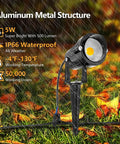 All In One Outdoor Landscape Lighting Kit With Eight 5W LED Spotlights, 5W spotlight on grass, IP66 waterproof, 80Ft Wire, 60W transformer