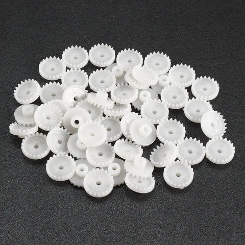 50 Pack Plastic Gears 20 Teeth C202A Reduction Worm Gear Set for RC Cars and Robots, 0.5 Modulus, 11mm OD, for DIY projects