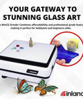 Stained Glass Grinder For Shaping And Drilling With Dual Bit Gear Using Three Quarter Inch And One Quarter Inch Diamond Grinding Bits