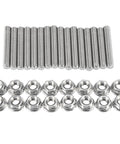 Heavy Duty Stainless Steel Exhaust Manifold Bolts And Studs Hardware Kit For Ford 4.6 Liter And 5.4 Liter V8 Engines Featuring 16 Rig Ready Pieces Built Tough For The Daily Grind - bolts and nuts set shown.