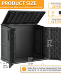 Outdoor Storage Cabinet 36 Cu Ft With Lockable Doors Portable Horizontal Resin Shed Waterproof Floor Included Easy To Assemble